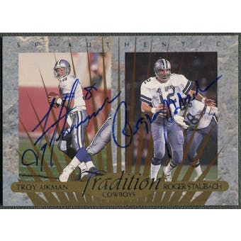 1997 SP Authentic #TD2 Troy Aikman & Roger Staubach Traditions Auto