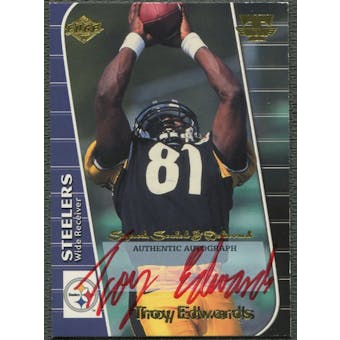1999 Collector's Edge Triumph #TE Troy Edwards Signed, Sealed, Delivered Red Auto #10/10