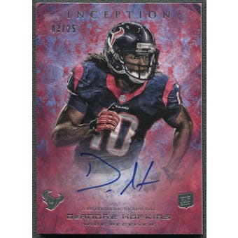 2013 Topps Inception #105 DeAndre Hopkins Rookie Red Auto #03/25