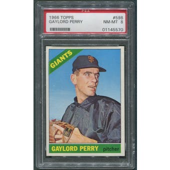 1966 Topps Baseball #598 Gaylord Perry SP PSA 8 (NM-MT) *5570