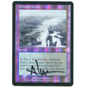 Magic the Gathering Onslaught Single Polluted Delta ARTIST SIGNED FOIL - MODERATE PLAY