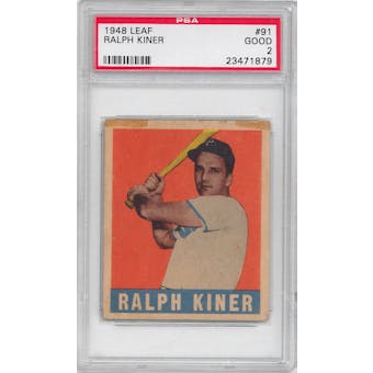 1948 Leaf Baseball #91 Ralph Kiner PSA 2 (GOOD) *1879