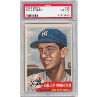 1953 Topps Baseball #86 Billy Martin PSA 4 (VG-EX) *5665