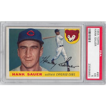 1955 Topps Baseball #45 Hank Sauer PSA 5 (EX) *5660