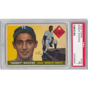 1955 Topps Baseball #123 Sandy Koufax Rookie PSA 1 (PR) *5691