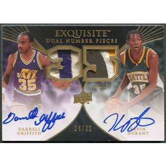 2007/08 Exquisite Collection #GD Darrell Griffith & Kevin Durant Rookie Patch Auto #24/35