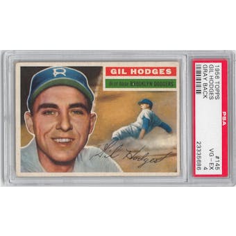1956 Topps Baseball #145 Gil Hodges Gray Back PSA 4 (VG-EX) *5686