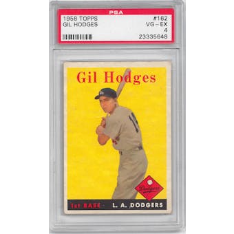 1958 Topps Baseball #162 Gil Hodges PSA 4 (VG-EX) *5648