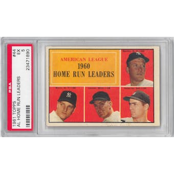 1961 Topps Baseball #44 AL Home Run Leaders PSA 5 (EX) *1890
