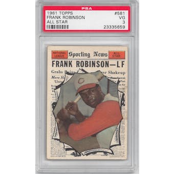 1961 Topps Baseball #581 Frank Robinson All Star PSA 3 (VG) *5659