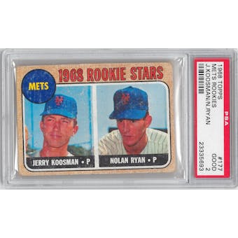 1968 Topps Baseball #177 Nolan Ryan Rookie PSA 2 (GOOD) *5693