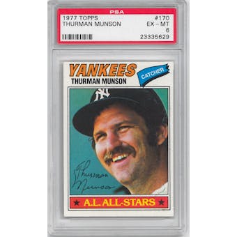 1977 Topps Baseball #170 Thurman Munson PSA 6 (EX-MT) *5629