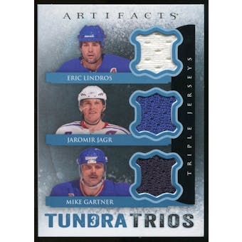 2013-14 Upper Deck Artifacts Tundra Trios Jerseys Blue #T3LJG Eric Lindros/Jaromir Jagr/Mike Gartner A