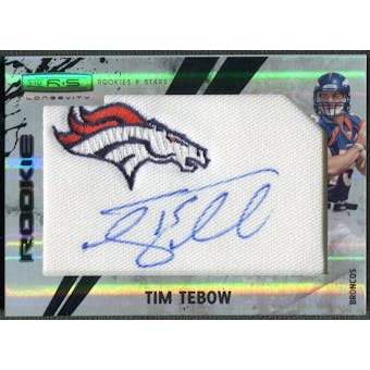 2010 Rookies and Stars Longevity #299 Tim Tebow Rookie Patch Auto #02/10