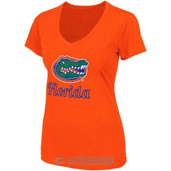 Florida Gators Colosseum Womens Orange Vegas V-Neck Tee Shirt (Womens M)