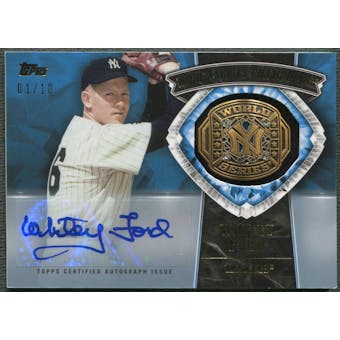 2014 Topps Update #WSGGWF Whitey Ford World Series Rings Gold Gems Auto #01/10