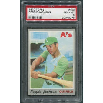 1970 Topps Baseball #140 Reggie Jackson PSA 8 (NM-MT) *8376