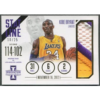 2012/13 Innovation #17 Kobe Bryant Stat Line Patch #10/25