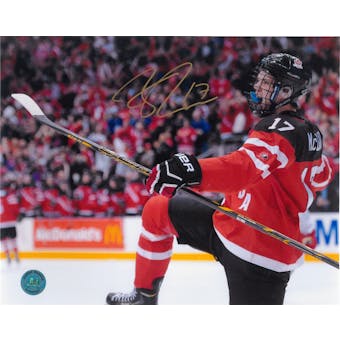 Connor McDavid Autographed Team Canada 8x10 Celebration Photo (AJ's COA)