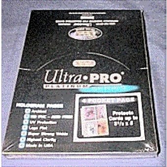 Ultra Pro Platinum  4 Pocket  Pages 3 1/2 x 5 Postcard ( 100 count box )