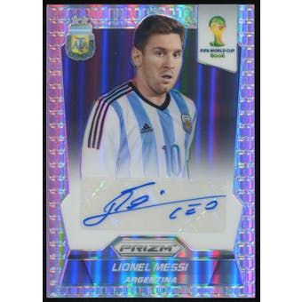 2014 Panini Prizm World Cup Soccer Lionel Messi Refractor Autograph Serial #15/25 !