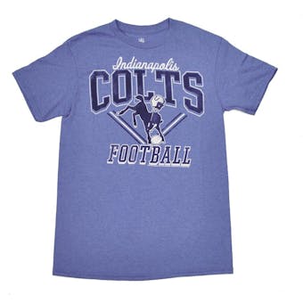 Indianapolis Colts Junk Food Heathered Blue Gridiron Tee Shirt (Adult S)