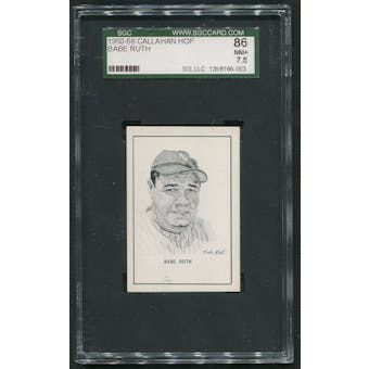 1950-56 Callahan HOF W576 Baseball #63 Babe Ruth SGC 86 7.5 (NM+) *6003