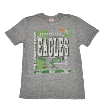 Philadelphia Eagles Junk Food Gray Touchdown Tri-Blend Tee Shirt (Adult S)