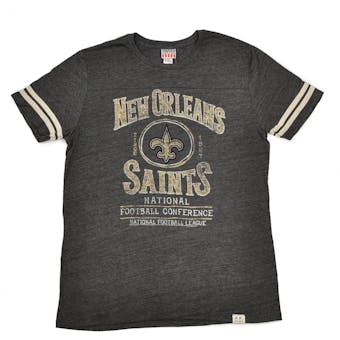 New Orleans Saints Junk Food Charcoal Gray Tailgate Tee Shirt (Adult XXL)