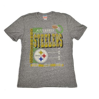 Pittsburgh Steelers Junk Food Gray Touchdown Tri-Blend Tee Shirt (Adult S)