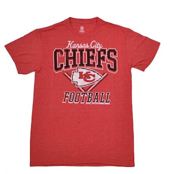 Kansas City Chiefs Junk Food Heather Red Gridiron Tee Shirt (Adult S)