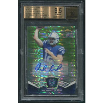 2012 Topps Finest #FMAAL Andrew Luck Moments Pulsar Refractor Rookie Auto #09/10 BGS 9.5