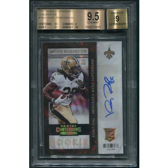 2013 Panini Contenders #154A Khiry Robinson Rookie Cracked Ice Auto #18/21 BGS 9.5
