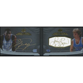 2012/13 Upper Deck Exquisite Collection UD Black Leather Autographs Dual #JB Michael Jordan Larry Bird 30/40