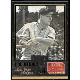 2013 Panini America's Pastime Black #165 Lou Gehrig 1/1