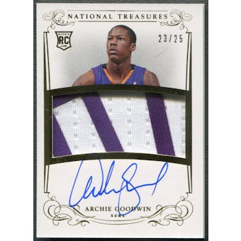 2013/14 Panini National Treasures #133 Archie Goodwin Gold Rookie Patch Auto #23/25