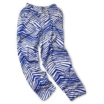 Indianapolis Colts Zubaz Royal and White Zebra Print Pants (Adult S)