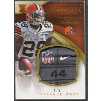 2014 Immaculate Collection #29 Terrance West Rookie Immaculate Authentics Patch Tag #3/5