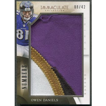 2014 Immaculate Collection #52 Owen Daniels Numbers Jumbo Patch #08/42