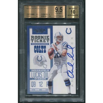 2012 Panini Contenders #201A Andrew Luck Rookie Auto BGS 9.5