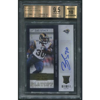 2013 Panini Contenders #192A Zac Stacy Playoff Ticket Rookie Auto #19/99 BGS 9.5