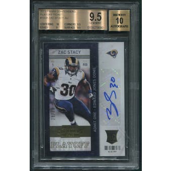 2013 Panini Contenders #192B Zac Stacy Playoff Ticket Rookie Auto #28/99 BGS 9.5