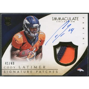 2014 Immaculate Collection #121 Cody Latimer Rookie Signature Patch Auto #41/49