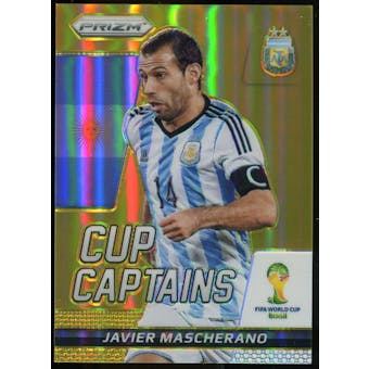 2014 Panini Prizm World Cup Cup Captains Prizms Gold #16 Javier Mascherano 10/10