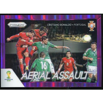 2014 Panini Prizm World Cup Aerial Assault Prizms Purple #1 Cristiano Ronaldo /99