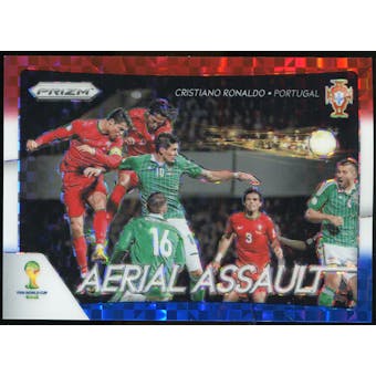2014 Panini Prizm World Cup Aerial Assault Prizms Red White and Blue #1 Cristiano Ronaldo