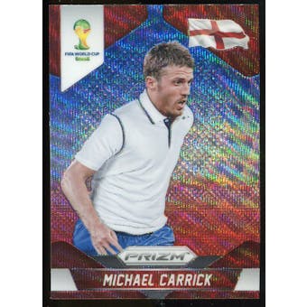 2014 Panini Prizm World Cup Prizms Blue and Red Wave #138 Michael Carrick