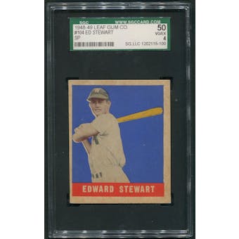 1948 Leaf Baseball #104 Ed Stewart SGC 50 4 (VG-EX) *5100