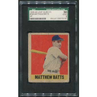 1948 Leaf Baseball #108 Matthew Batts SGC 30 2 (GOOD) *5141