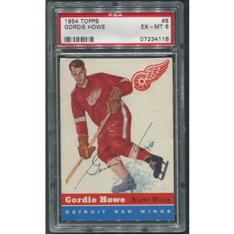 1954/55 Topps Hockey #8 Gordie Howe PSA 6 (EX-MT) *4116
